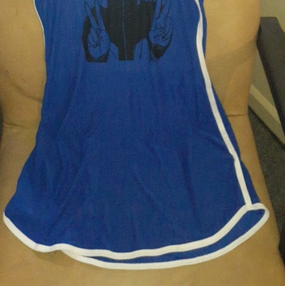 Short sleeve blue hoodie anime dress